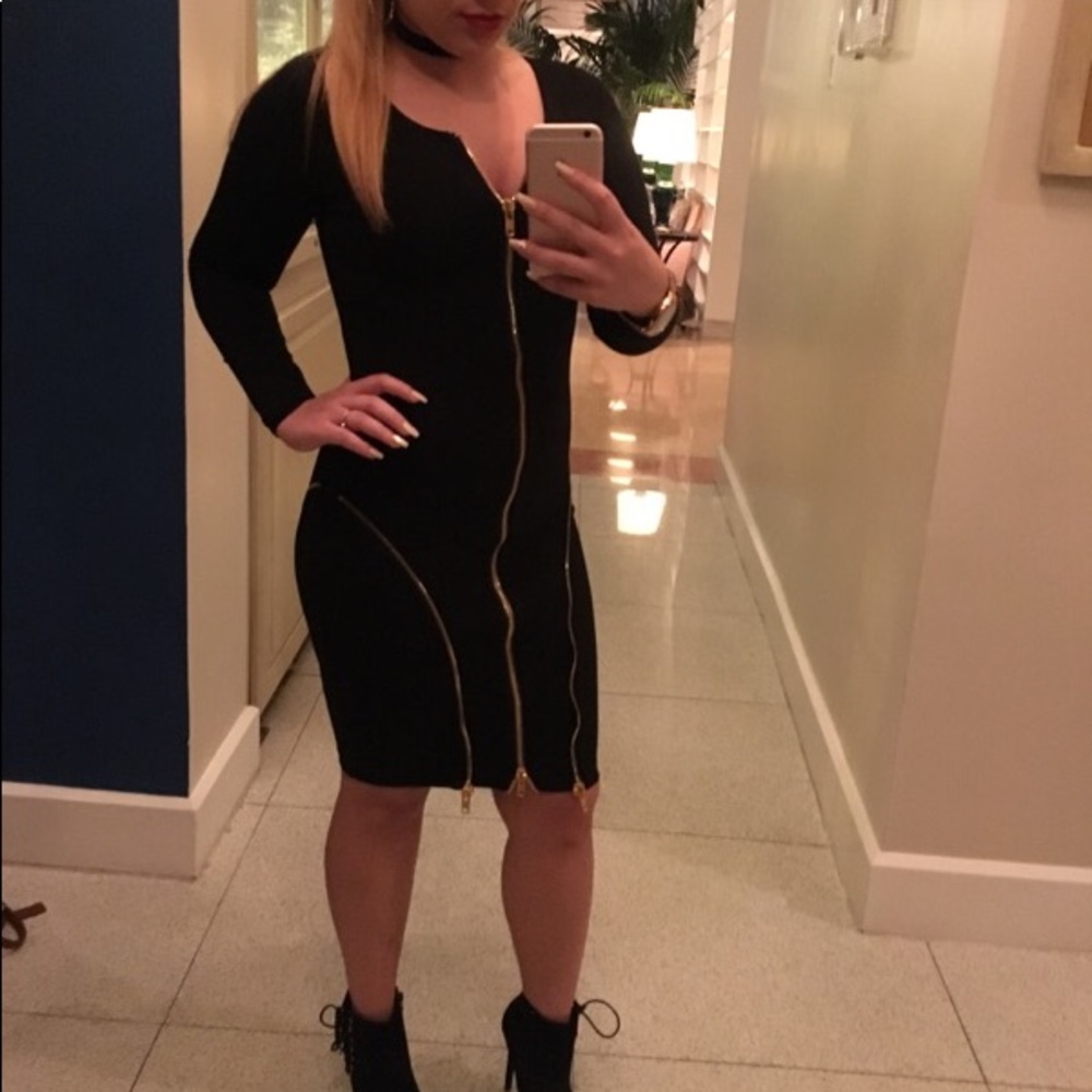 Black and Gold zipper dress